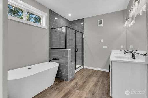 Primary bathroom at a home in Trotter Down Estates in Washington State